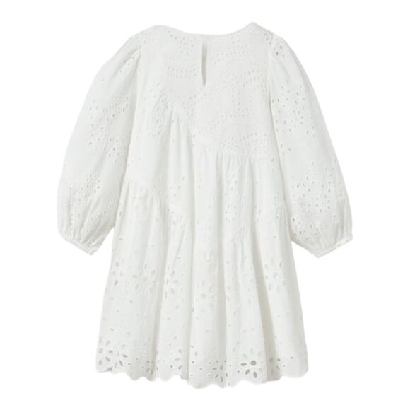 ZARA Kids | White | ASYMMETRIC SWISS EMBROIDERY DRESS - Picture 3 of 6